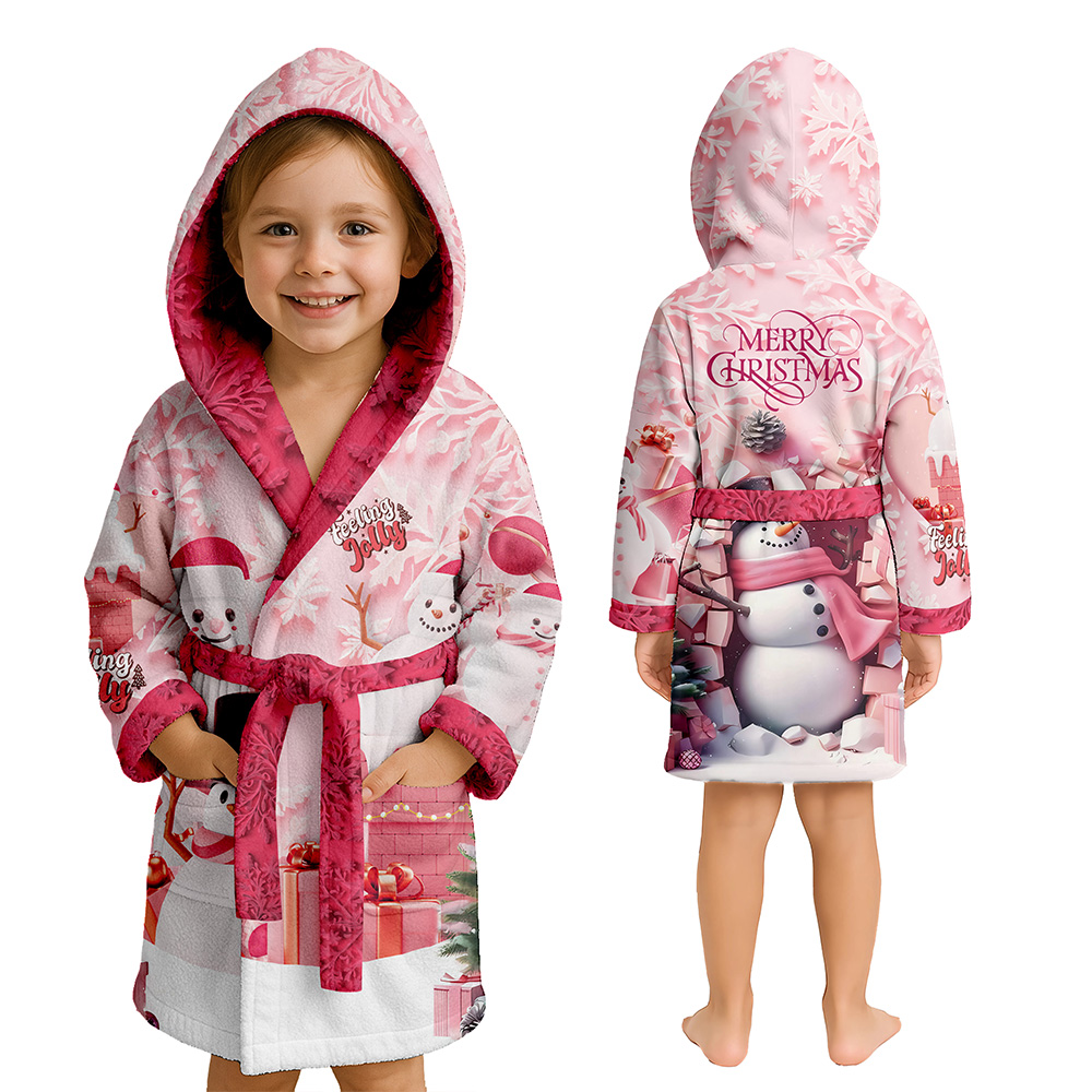 Дитячий халат Pink Snowman