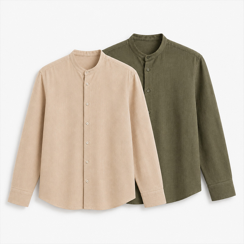 Базовий комплект для літа — сорочки зі стійкою Khaki + Beige