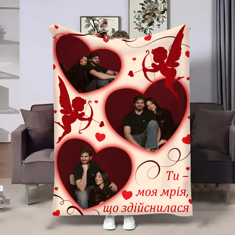 Плед  Три серця кохання
