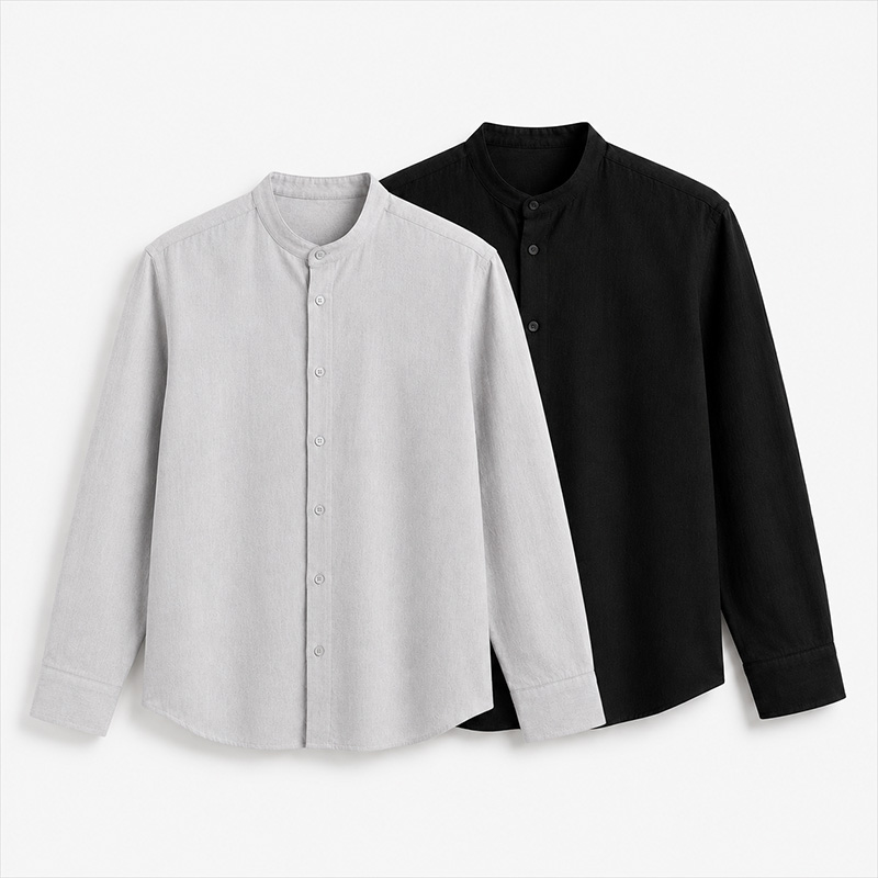 2 сорочки зі стійкою — стильний набір зі знижкою Black + Grey